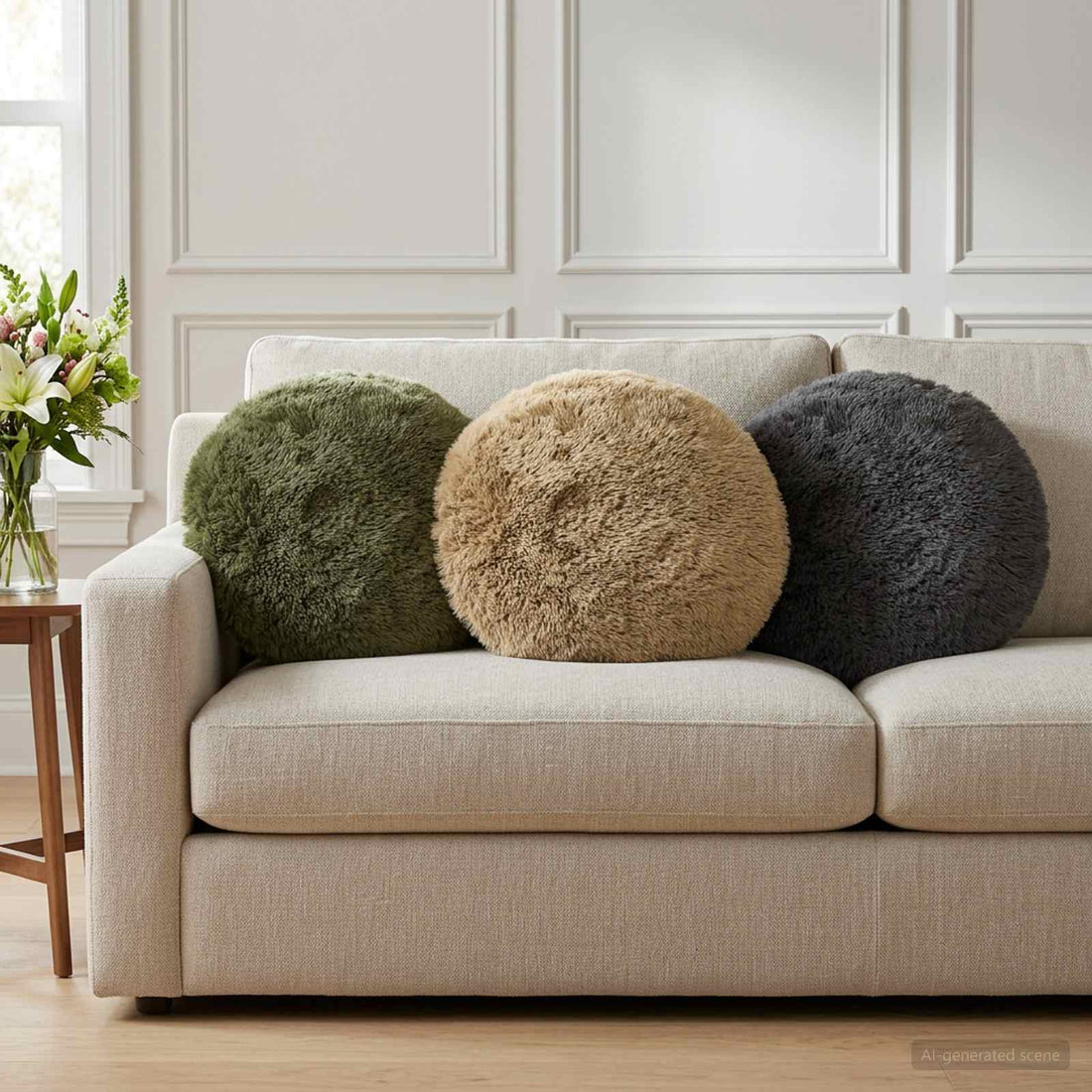 vidaXL Cojín con almohada HEERLEN 6 uds. Verde claro Fleece PV