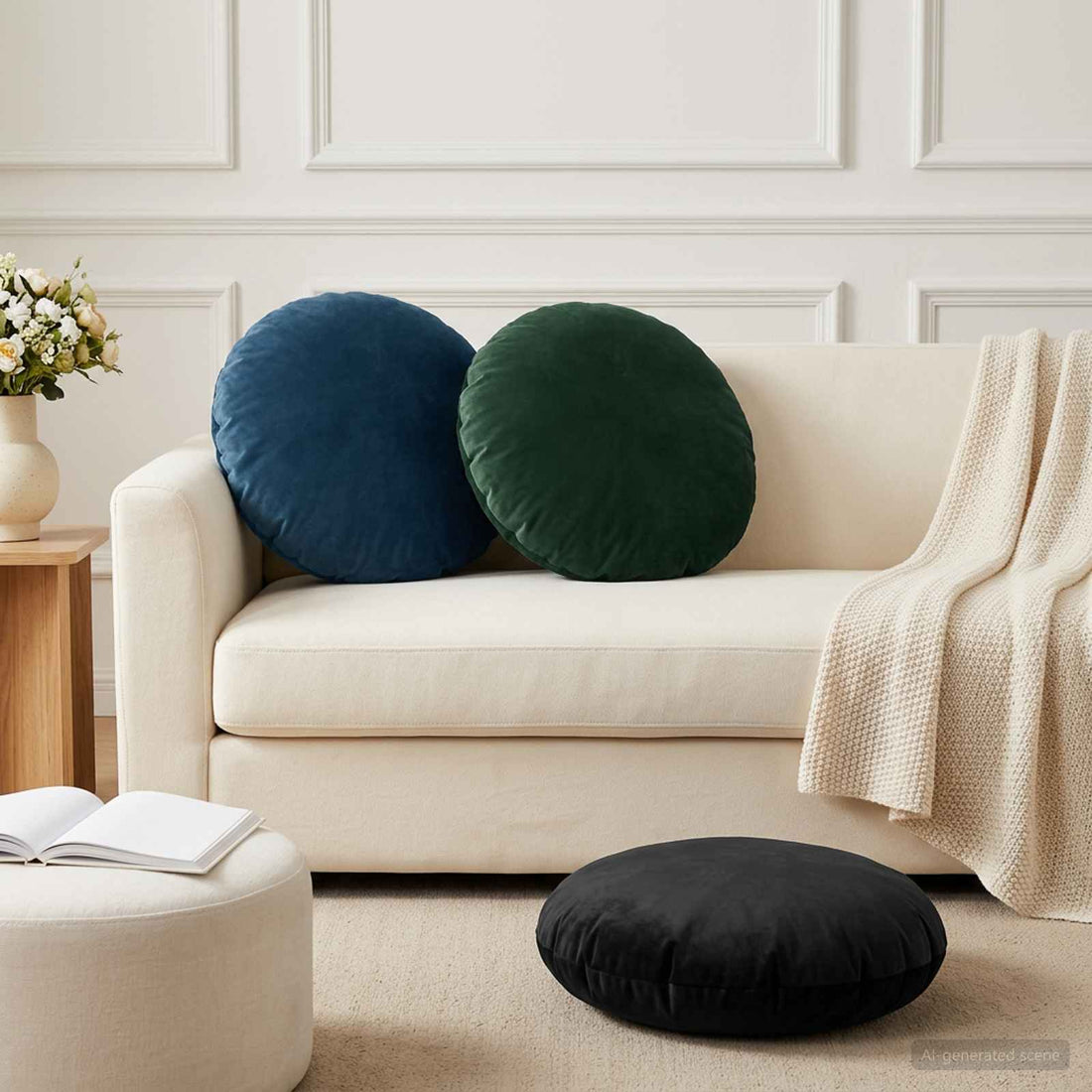 vidaXL Cojín con almohada HEERLEN 6 uds. Verde oscuro Terciopelo