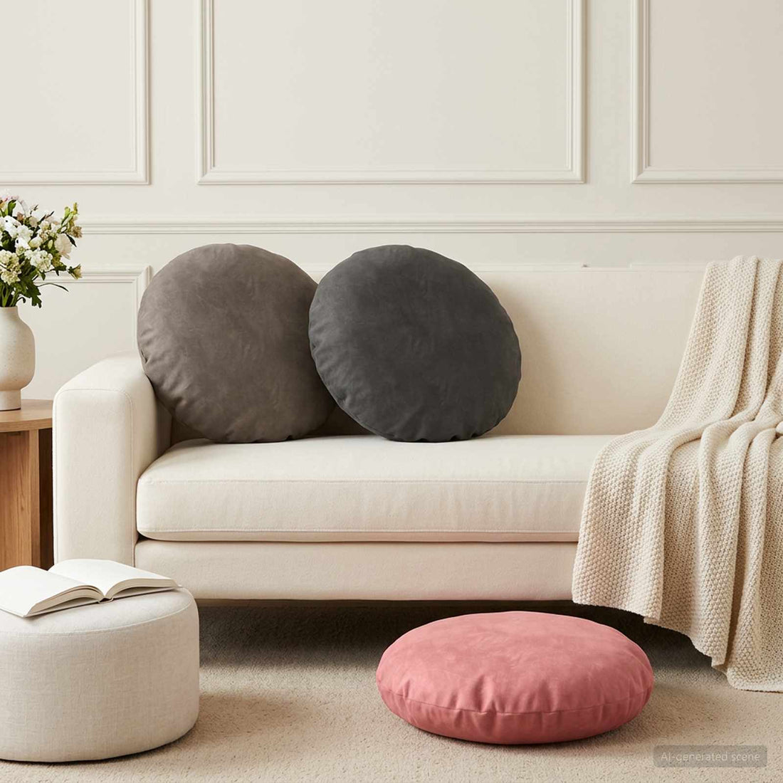 vidaXL Cojín con almohada HEERLEN 2 uds. Gris Claro Terciopelo