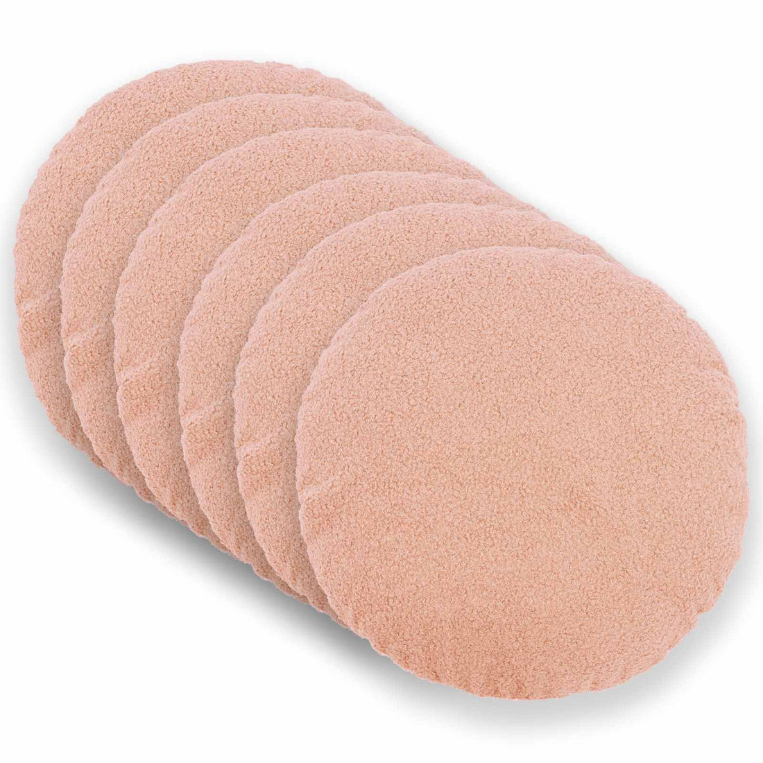 vidaXL Funda de almohada 6 pcs HEERLEN Rosa Ø 50 cm Bouclé