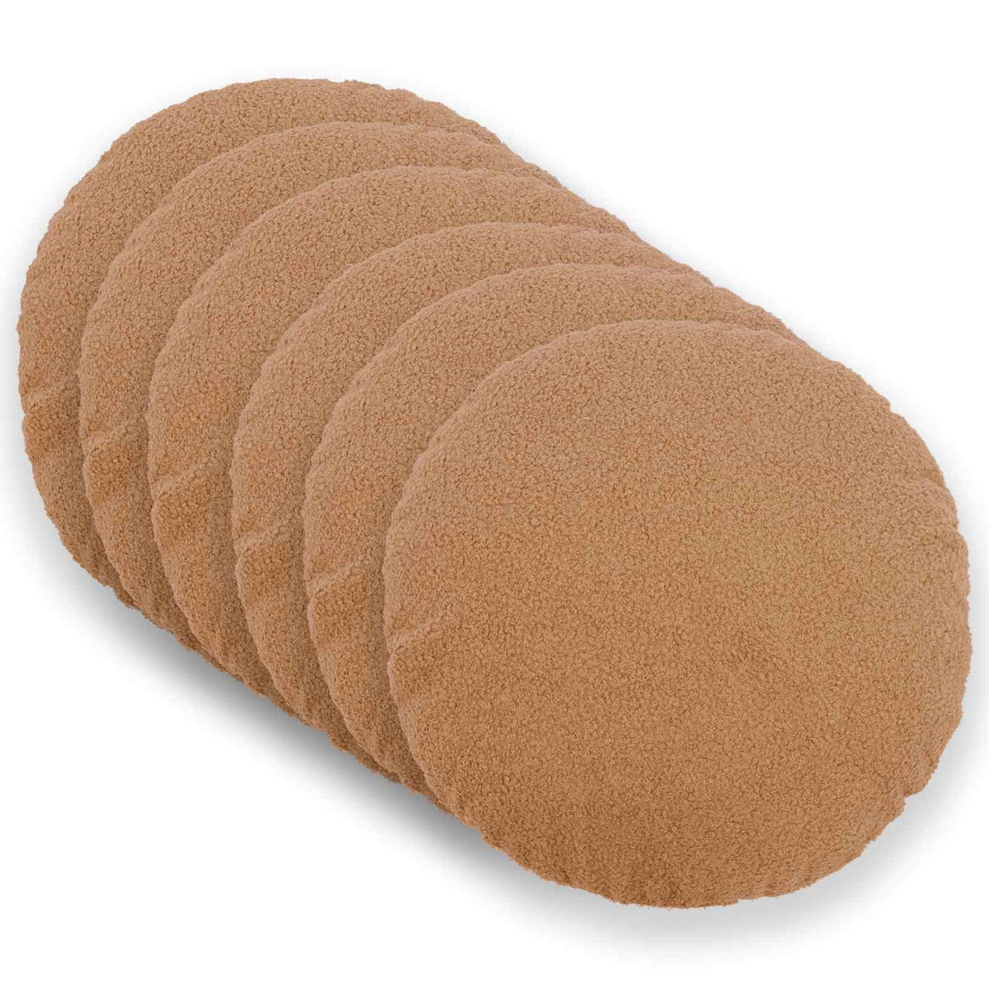 vidaXL Funda de almohada 6 pcs HEERLEN Beige Ø 50 cm Bouclé