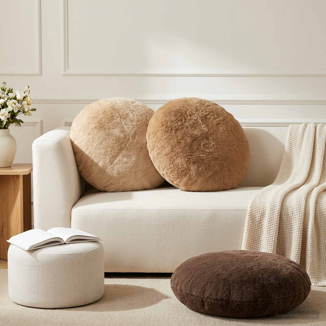 vidaXL Funda de almohada 6 uds. HEERLEN Crema Ø 60 cm