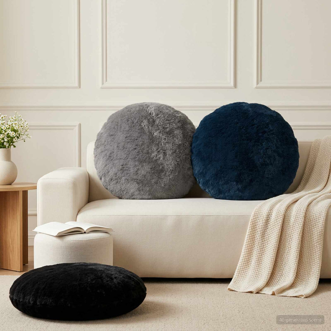 vidaXL Funda de almohada 6 uds. HEERLEN Gris oscuro Ø 60 cm