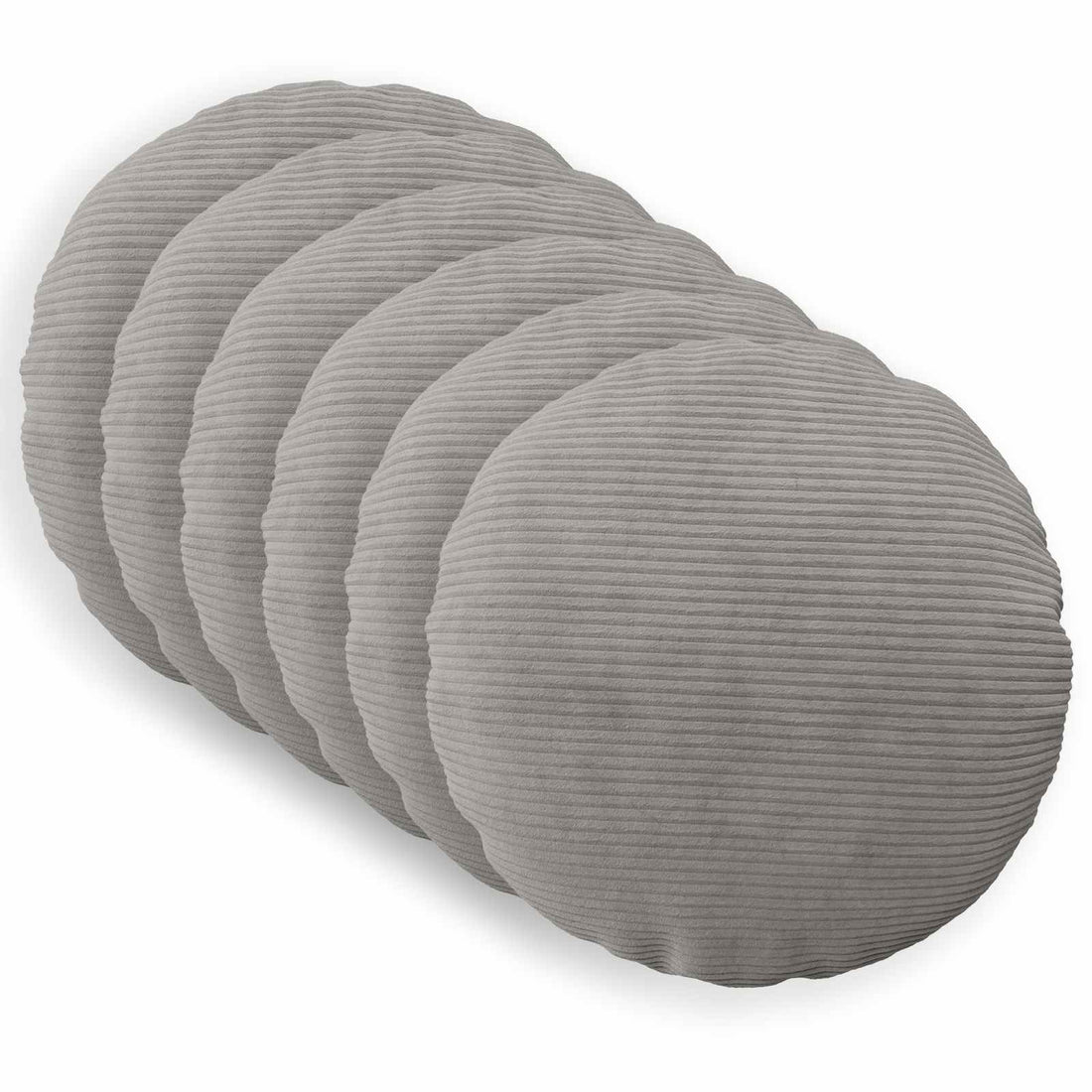vidaXL Funda de almohada 6 pcs HEERLEN Gris Claro Ø 60 cm pana