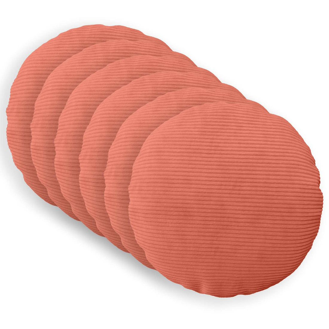 vidaXL Funda de almohada 6 pcs HEERLEN Rojo Naranja Ø 60 cm pana