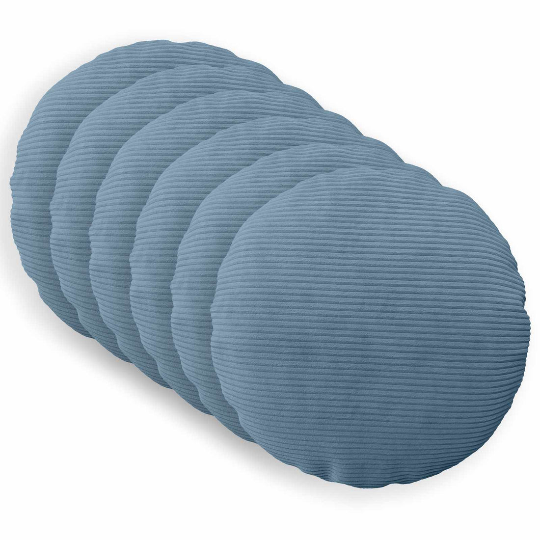 vidaXL Funda de almohada 6 pcs HEERLEN Azul Ø 60 cm pana