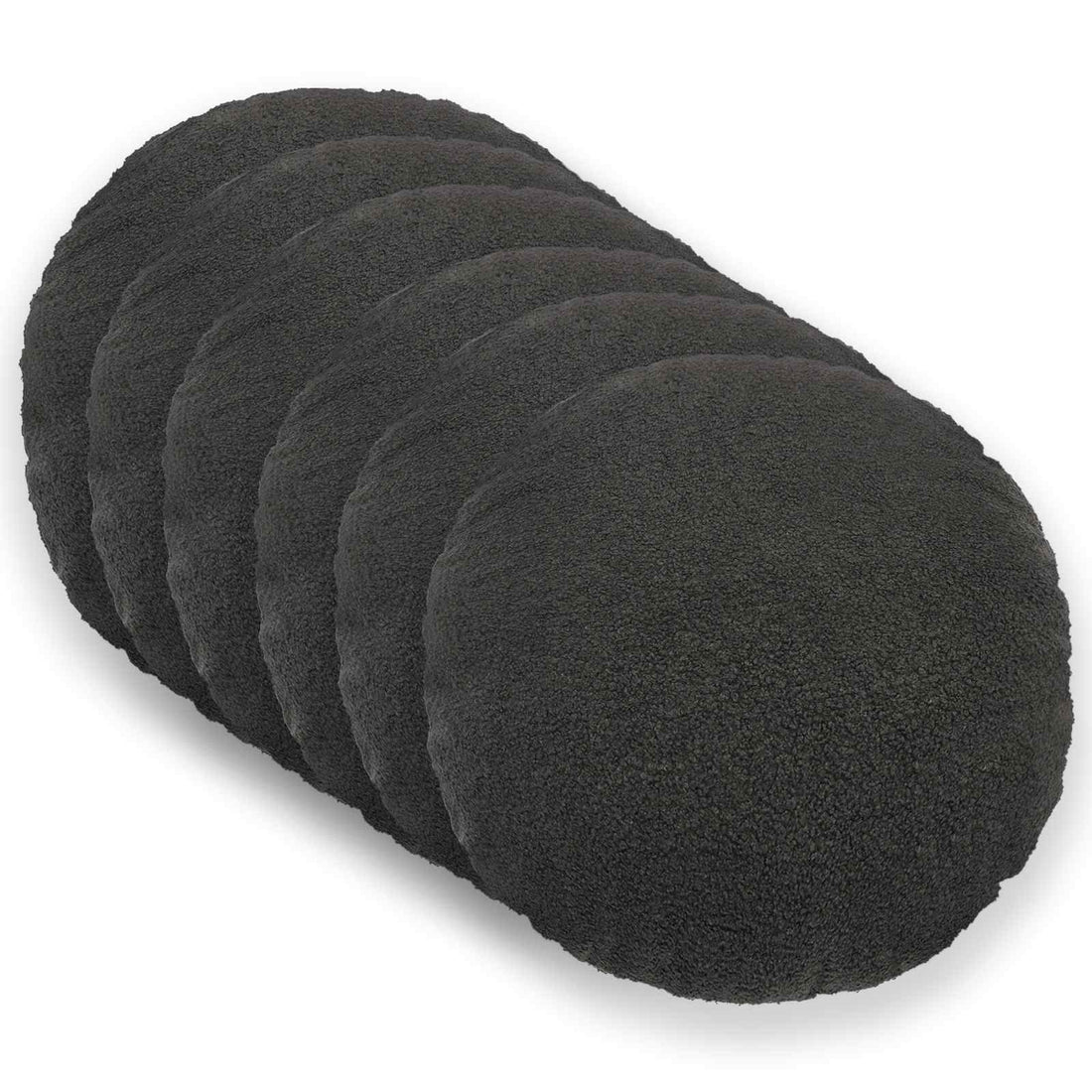 vidaXL Funda de almohada 6 pcs HEERLEN Gris oscuro Ø 60 cm Bouclé