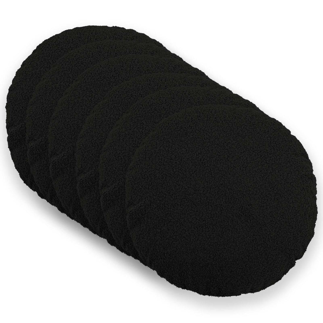 vidaXL Funda de almohada 6 pcs HEERLEN Negro Ø 60 cm Bouclé