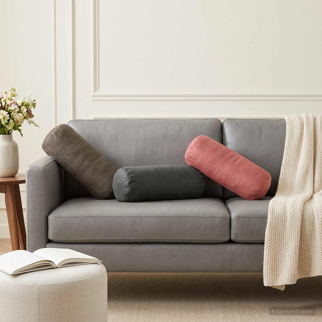 vidaXL Cojín con almohada HEERLEN 6 uds. Gris oscuro Terciopelo