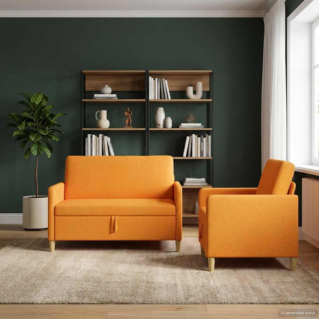 vidaXL Juego de Sofás con Almacenamiento 2 uds. Amarillo oscuro