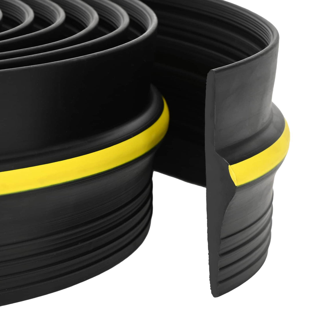 vidaXL Sello de Piso para Garaje Negro y Amarillo 12 x 90 mm 5,5 m PVC