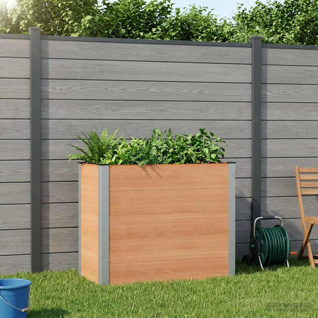 vidaXL Arriate elevado Marrón 100 x 50 x 91 cm WPC y Aluminio