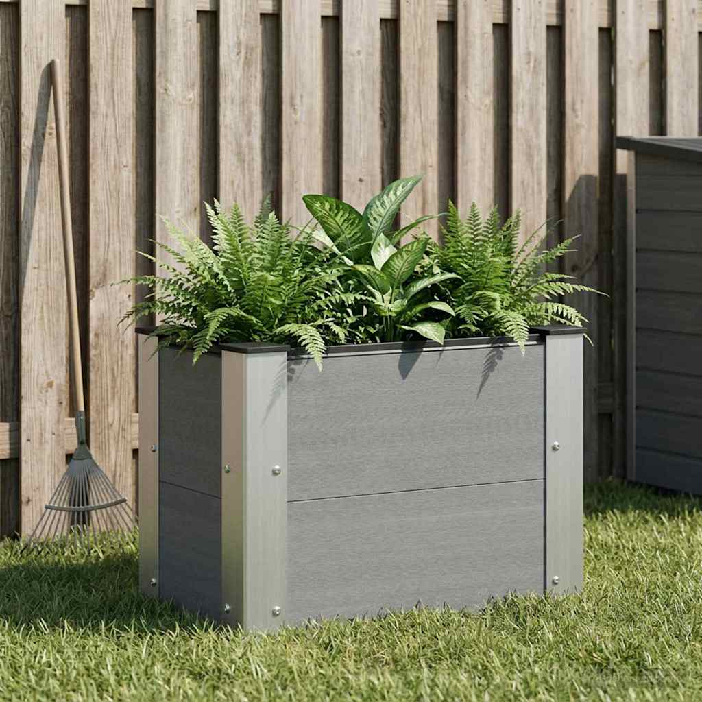 vidaXL Arriate elevado Gris 50 x 30 x 36 cm WPC y Aluminio