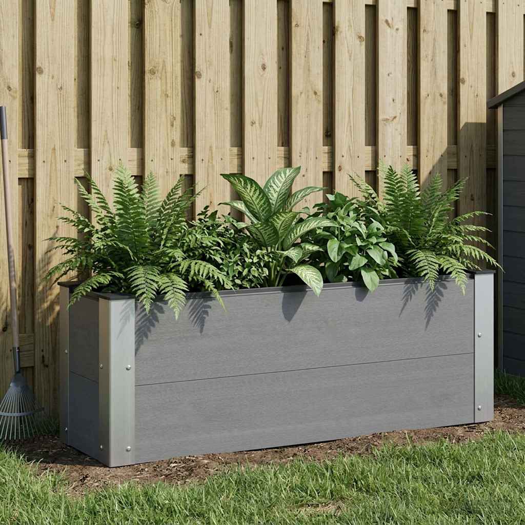 vidaXL Arriate elevado Gris 100 x 30 36 cm WPC y Aluminio