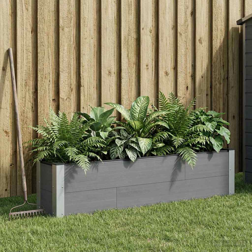 vidaXL Arriate elevado Gris 150 x 30 x 36 cm WPC y Aluminio