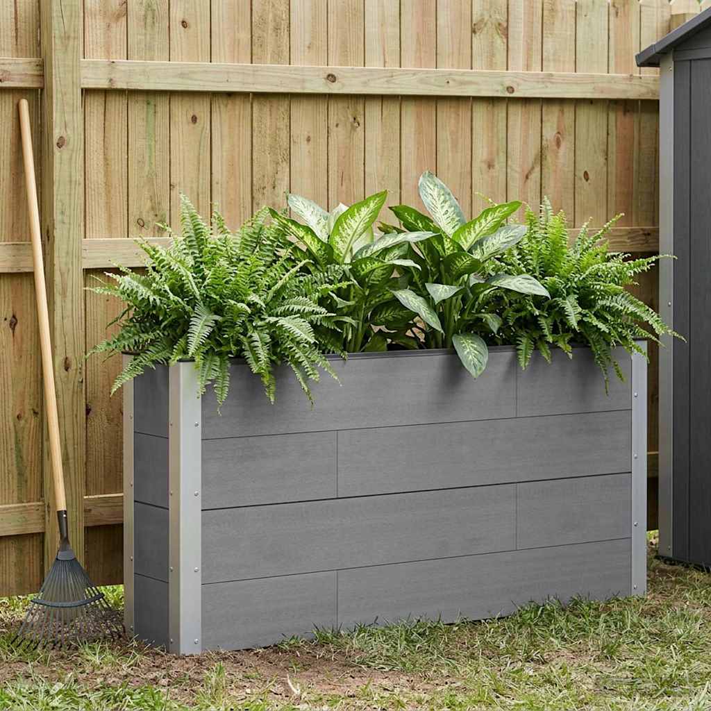 vidaXL Arriate elevado Gris 150 x 30 x 72 cm WPC y Aluminio