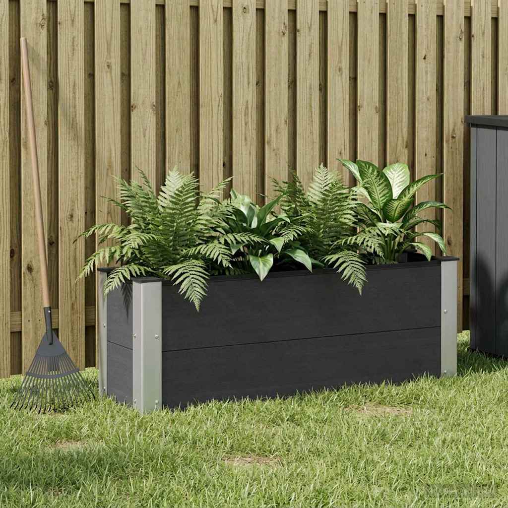 vidaXL Arriate elevado Negro 100 x 30 x 36 cm WPC y Aluminio