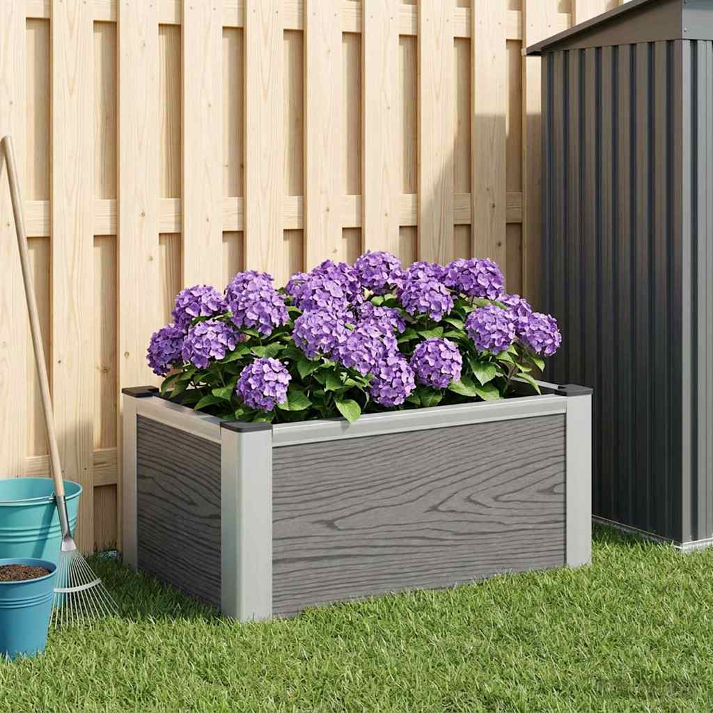 vidaXL Arriate elevado Gris 50 x 30 x 22 cm WPC y Aluminio