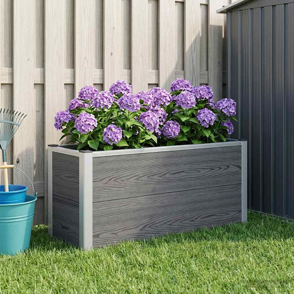 vidaXL Arriate elevado Gris 100 x 30 x 42 cm WPC y Aluminio