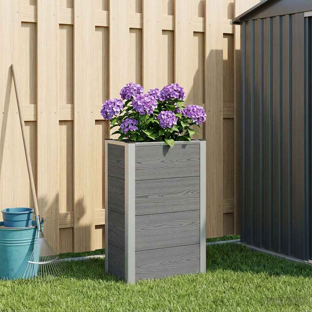 vidaXL Arriate elevado Gris 50 x 30 x 82 cm WPC y Aluminio