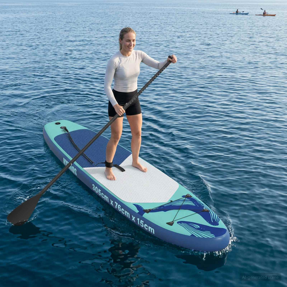 vidaXL Paddle Board Inflable HYDROS 305 x 76 x 15 cm Tuquesa para