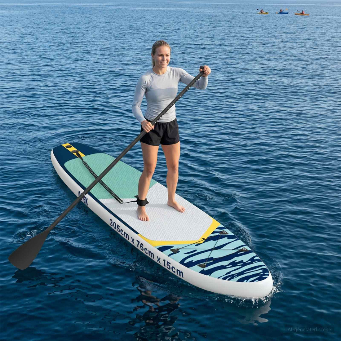 vidaXL Tabla de Paddle Inflable APEX 305 x 76 x 15 cm Azul para