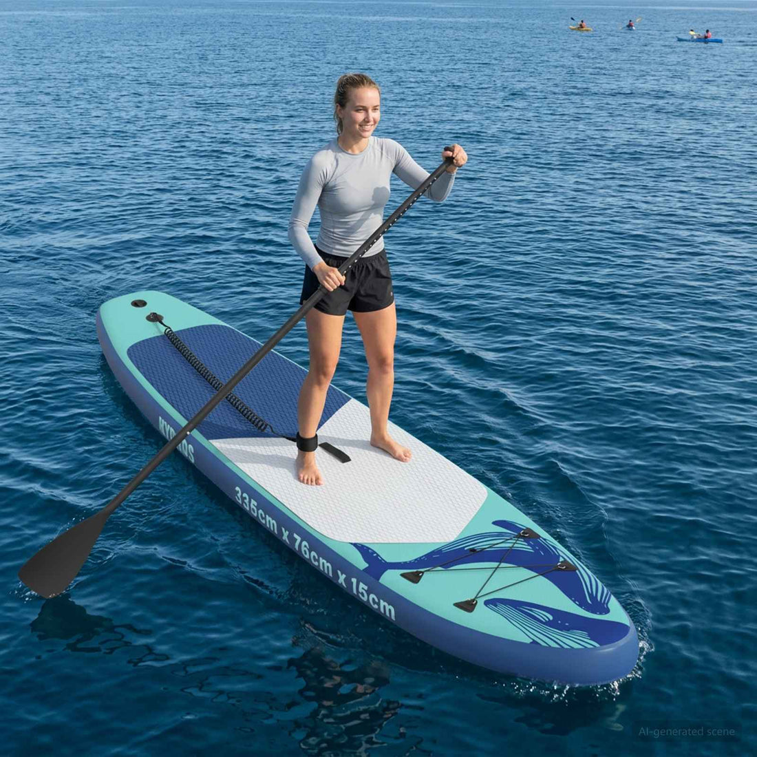 vidaXL Paddle Board Inflable HYDROS 335 x 76 x 15 cm Tuquesa para