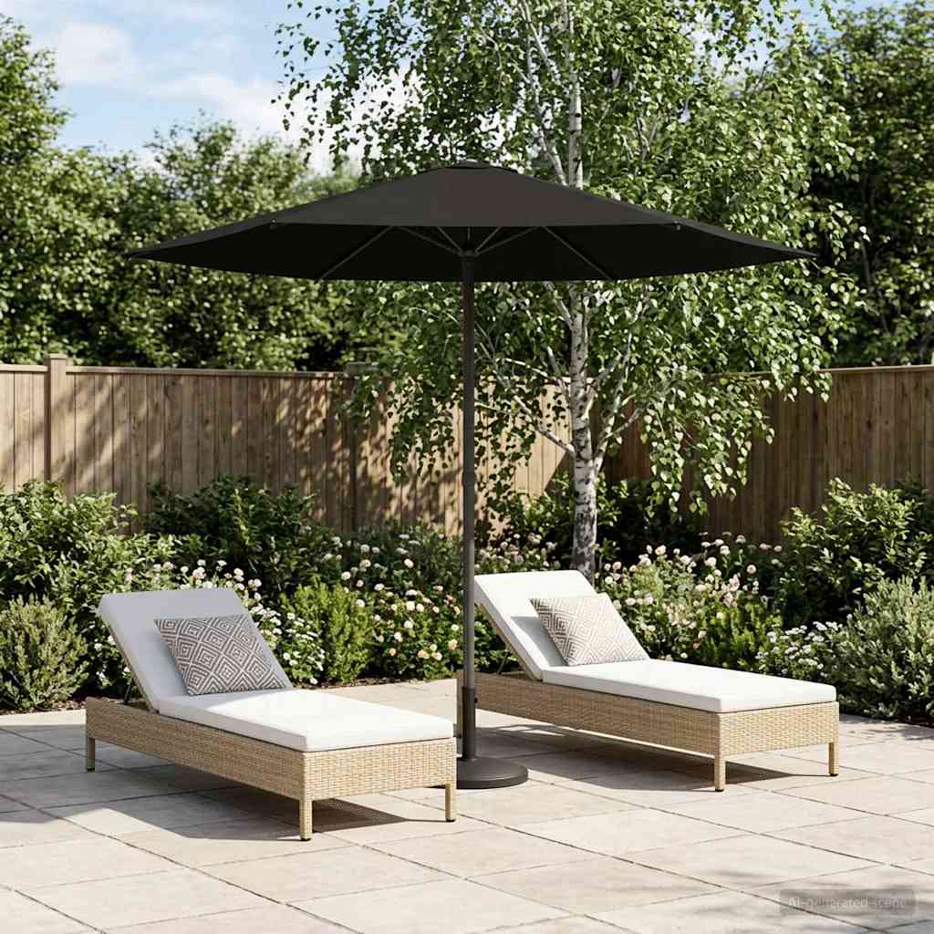 vidaXL Sombrilla de jardín 230 x 230 cm Poliéster Rectangular Negro