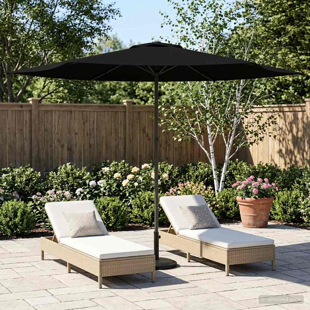 vidaXL Sombrilla de jardín 300 x 300 cm Poliéster Rectangular Negro