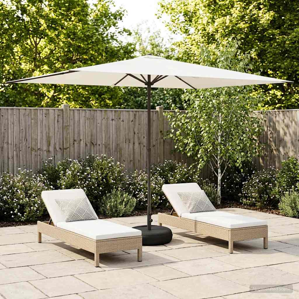 vidaXL Paraguas de Jardín con Base 200 x 300 cm Poliéster Rectangular