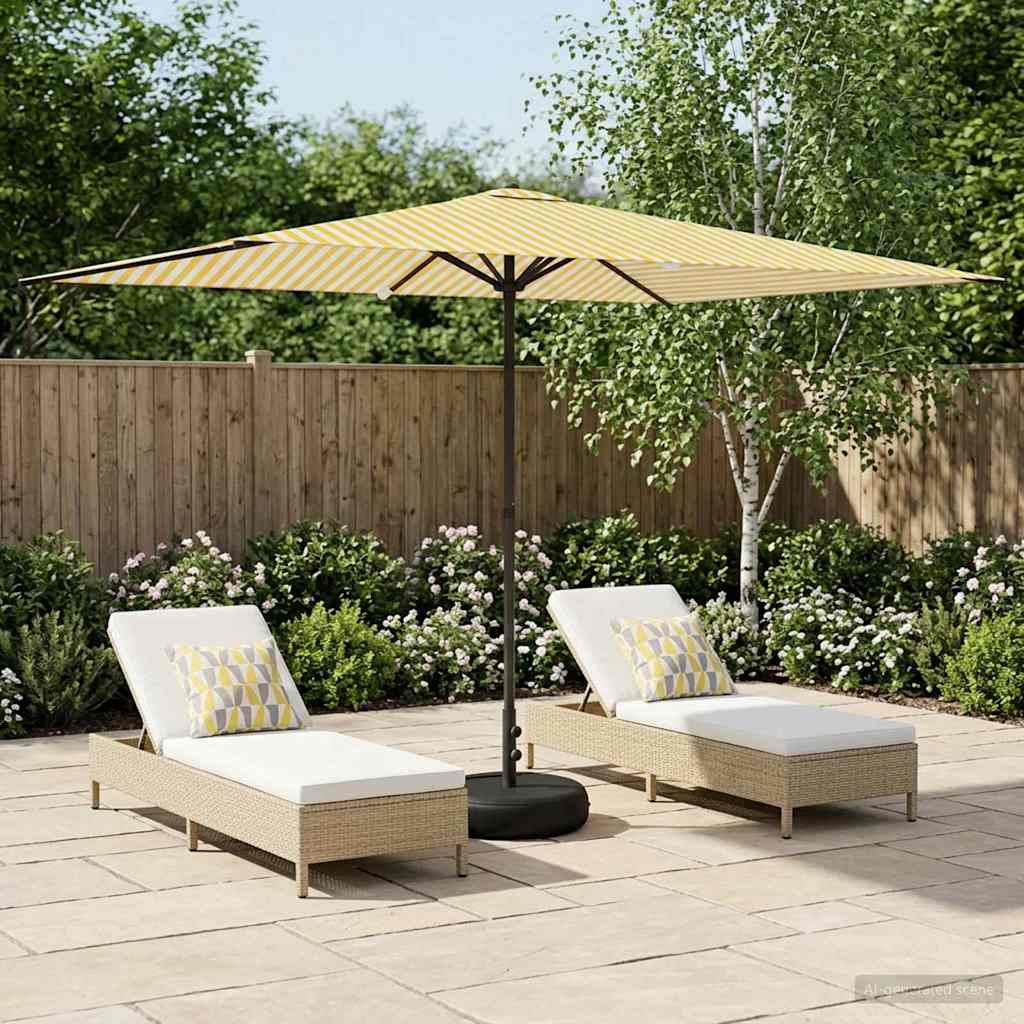 vidaXL Paraguas de Jardín con Base 200 x 300 cm Poliéster Rectangular