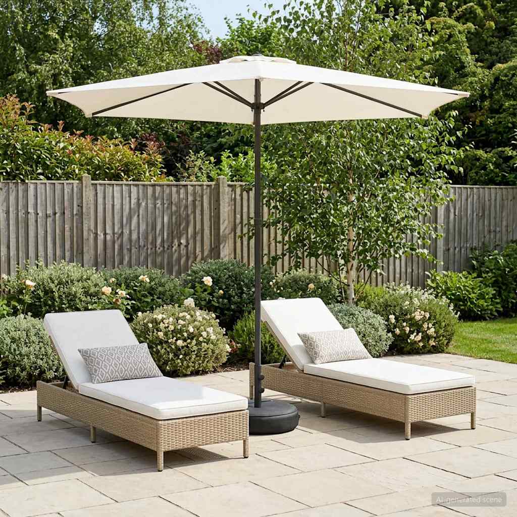vidaXL Paraguas de Jardín con Base 270 x 270 cm Poliéster Rectangular