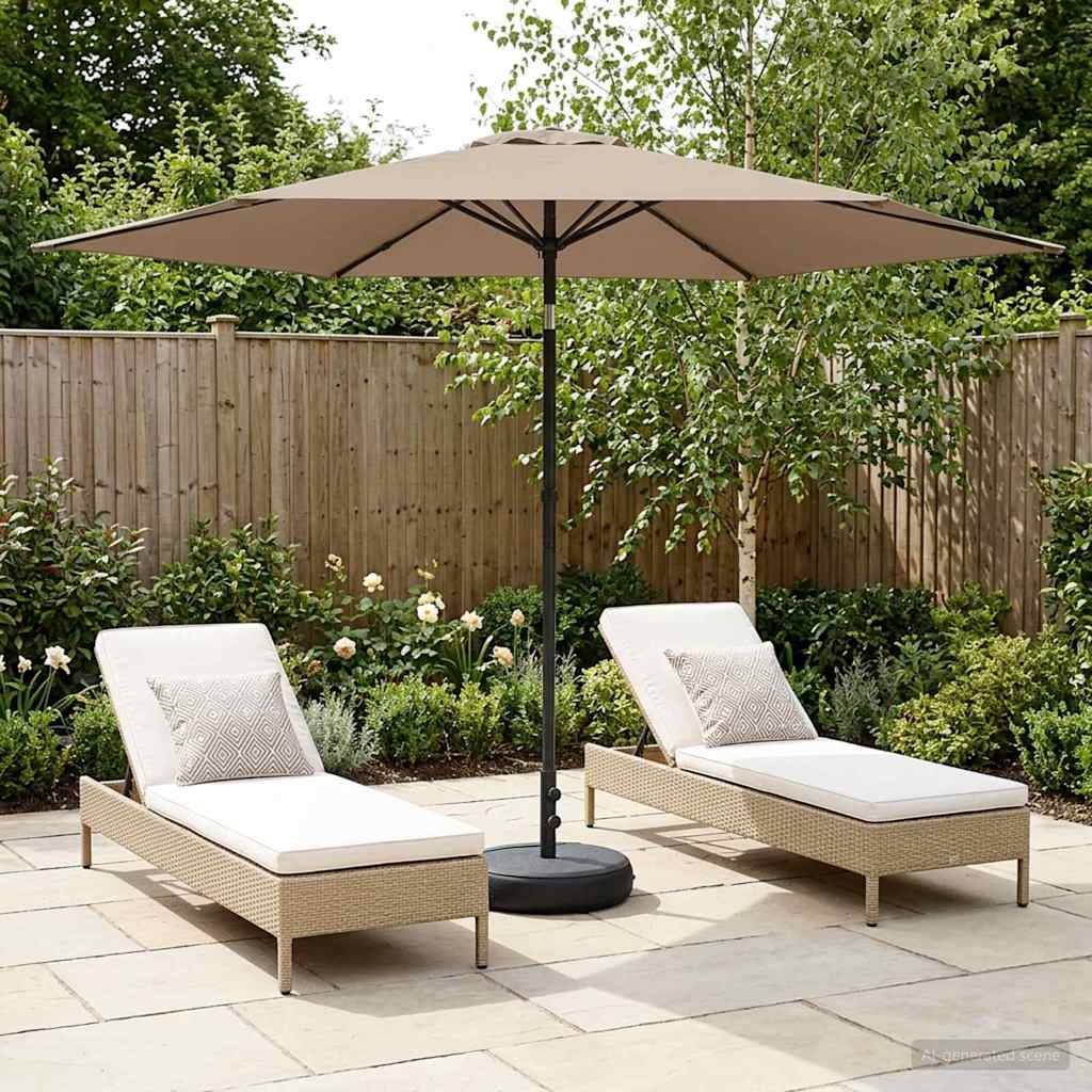vidaXL Paraguas de Jardín con Base 300 x 300 cm Poliéster Rectangular