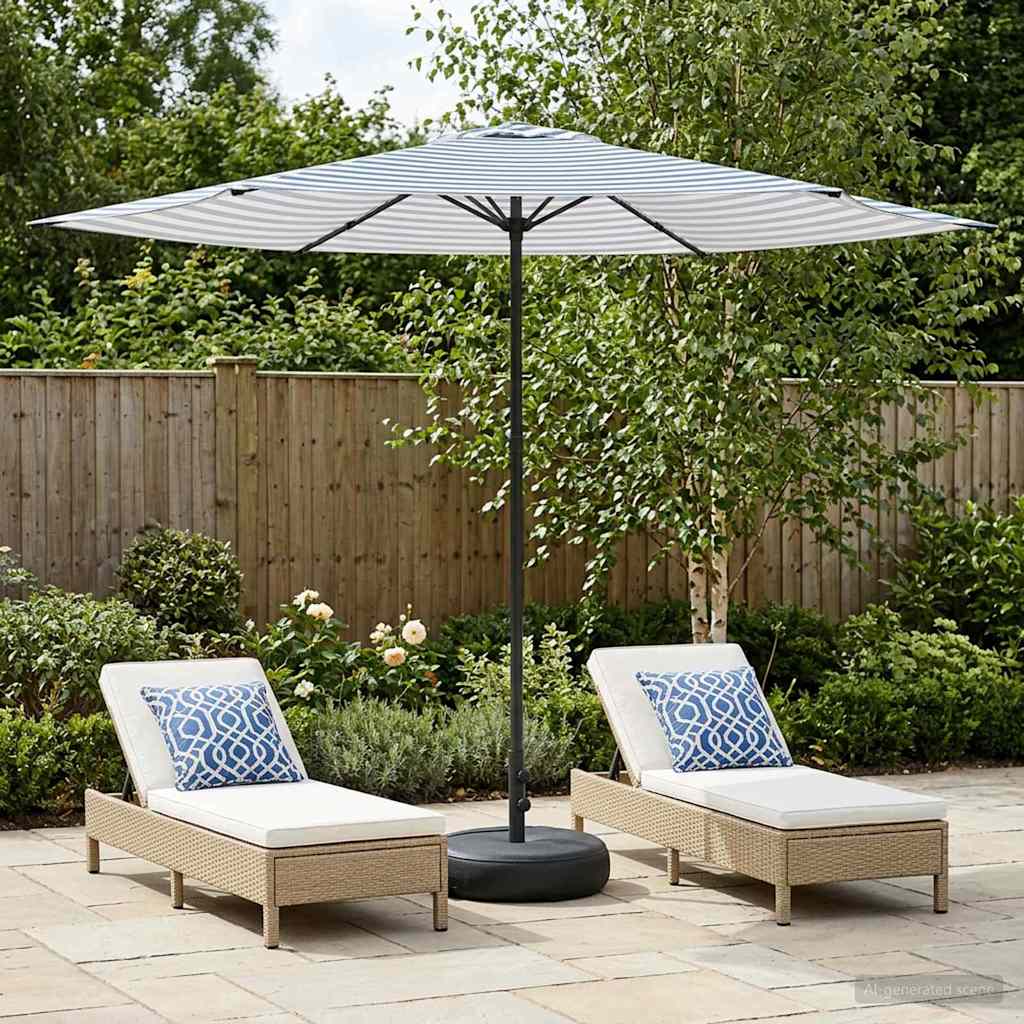 vidaXL Paraguas de Jardín con Base 300 x 300 cm Poliéster Rectangular