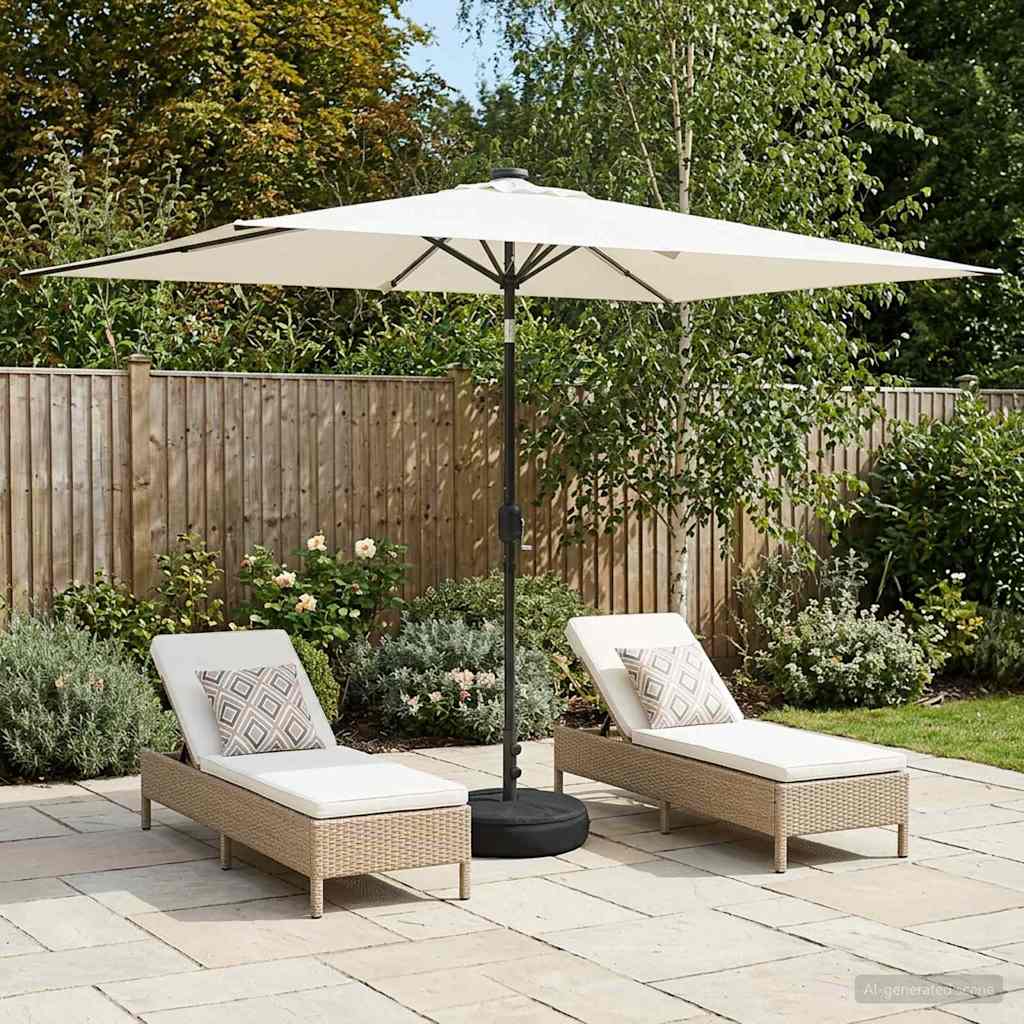 vidaXL Parasol de jardín con luces LED y base 200 x 300 cm Poliéster