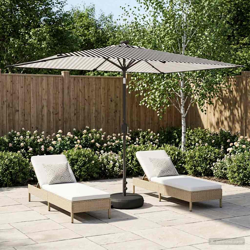 vidaXL Parasol de jardín con luces LED y base 200 x 300 cm Poliéster