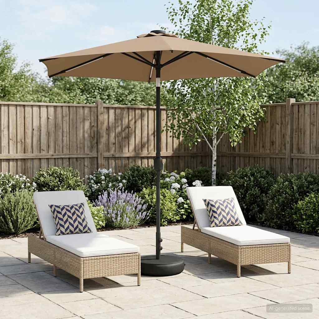 vidaXL Parasol de jardín con luces LED y base 230 x 230 cm Poliéster