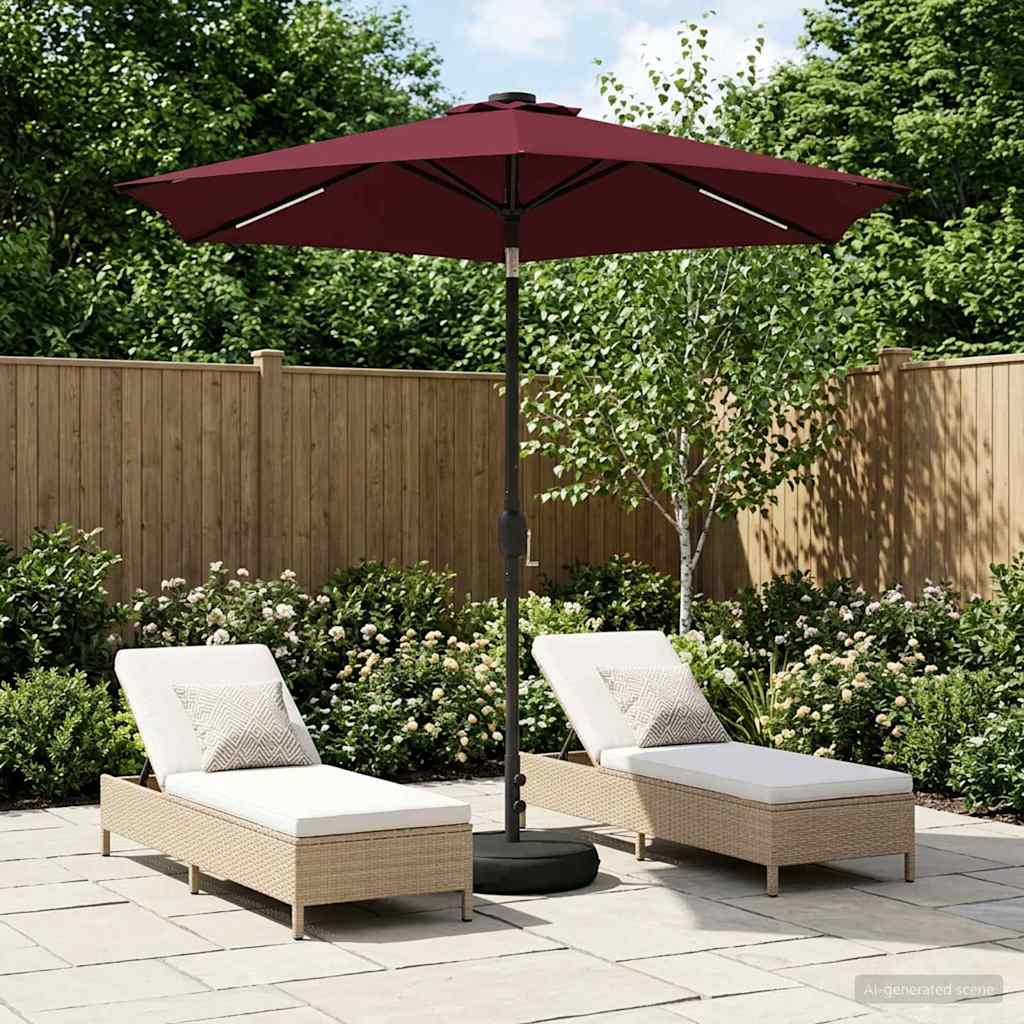 vidaXL Parasol de jardín con luces LED y base 230 x 230 cm Poliéster
