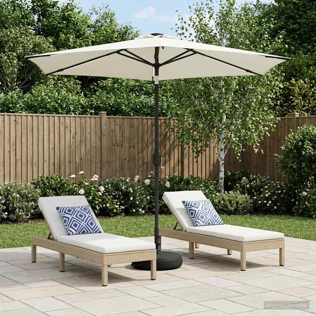 vidaXL Parasol de jardín con luces LED y base 270 x 270 cm Poliéster