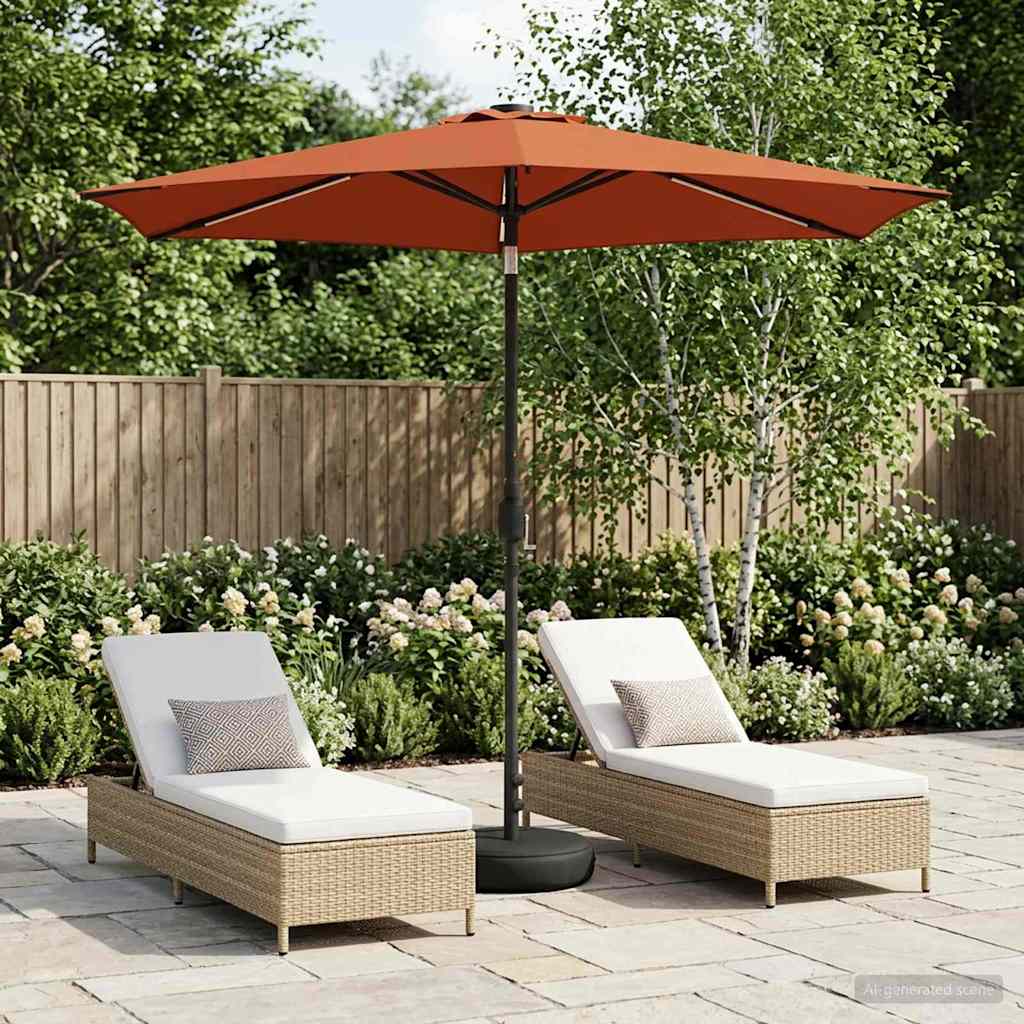 vidaXL Parasol de jardín con luces LED y base 270 x 270 cm Poliéster