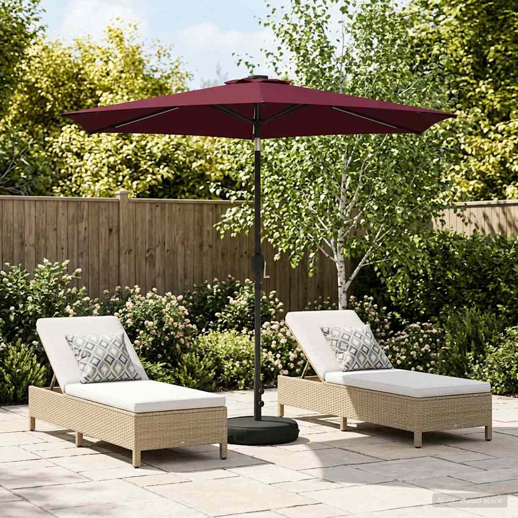 vidaXL Parasol de jardín con luces LED y base 270 x 270 cm Poliéster