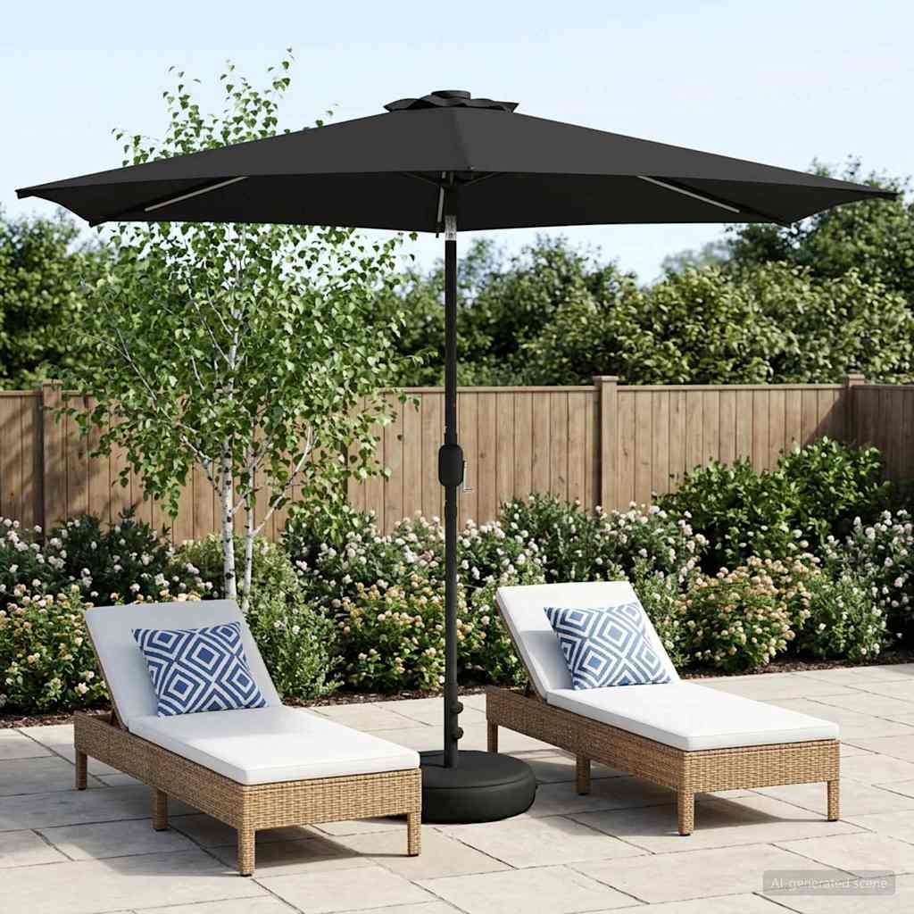 vidaXL Parasol de jardín con luces LED y base 300 x 300 cm Poliéster