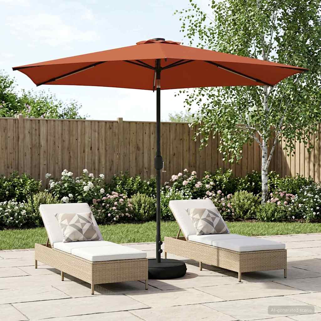 vidaXL Parasol de jardín con luces LED y base 300 x 300 cm Poliéster
