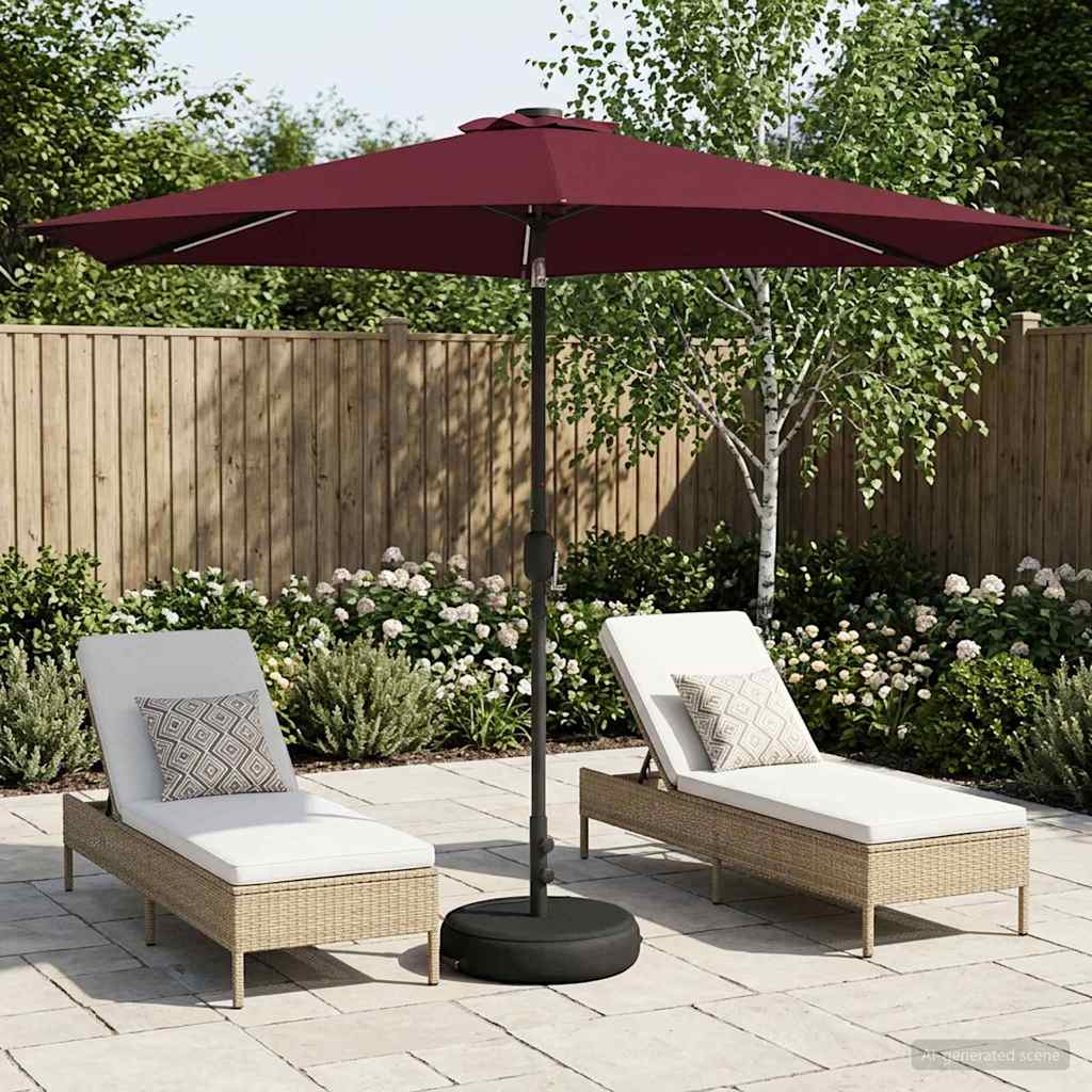 vidaXL Parasol de jardín con luces LED y base 300 x 300 cm Poliéster
