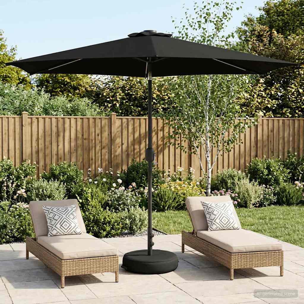 vidaXL Parasol de jardín con luces LED y base 300 x 300 cm Poliéster