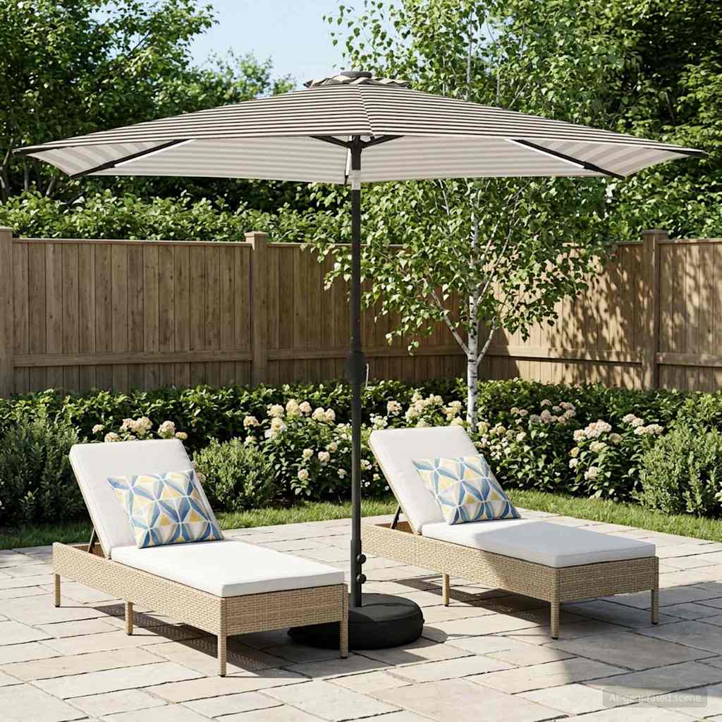 vidaXL Parasol de jardín con luces LED y base 300 x 300 cm Poliéster