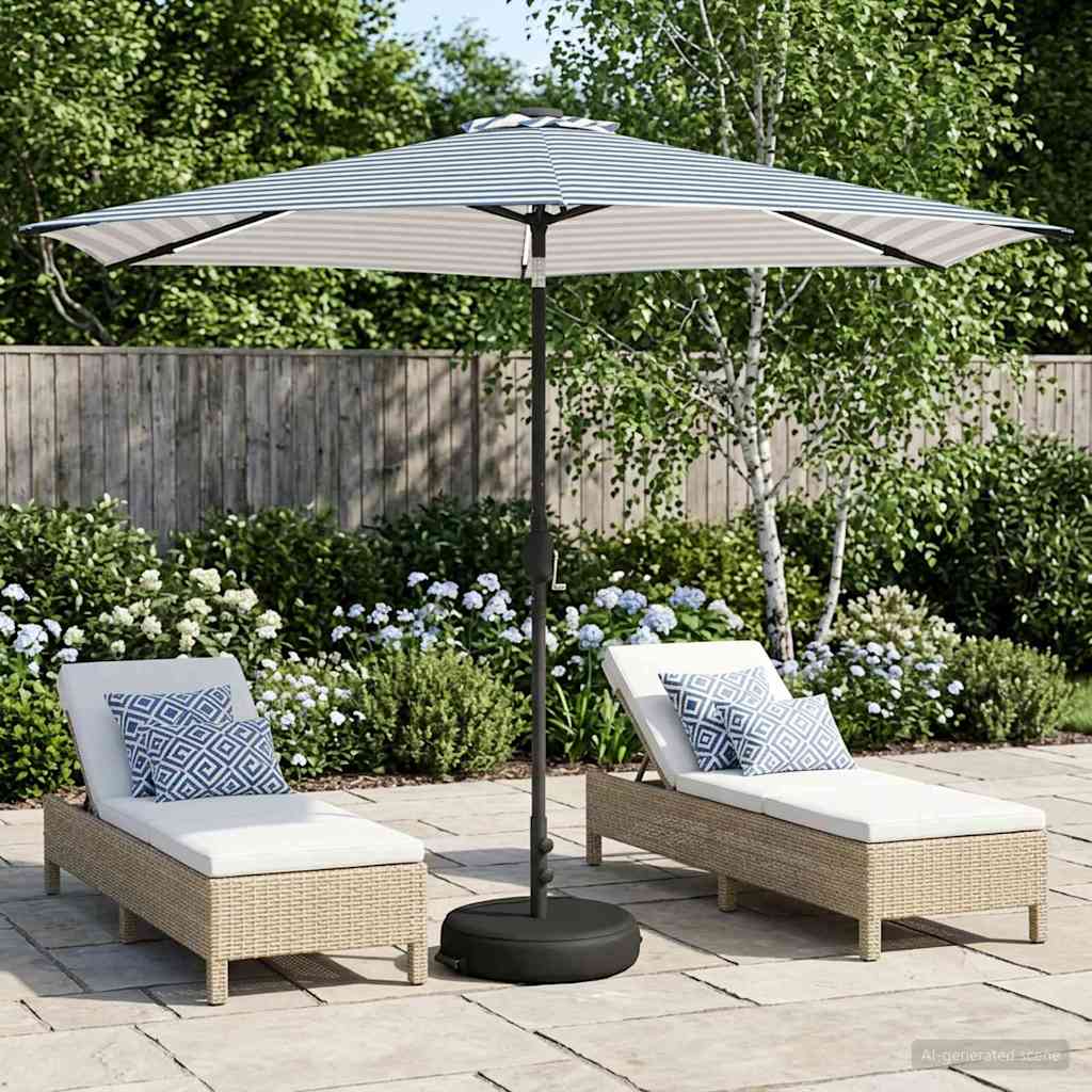 vidaXL Parasol de jardín con luces LED y base 300 x 300 cm Poliéster