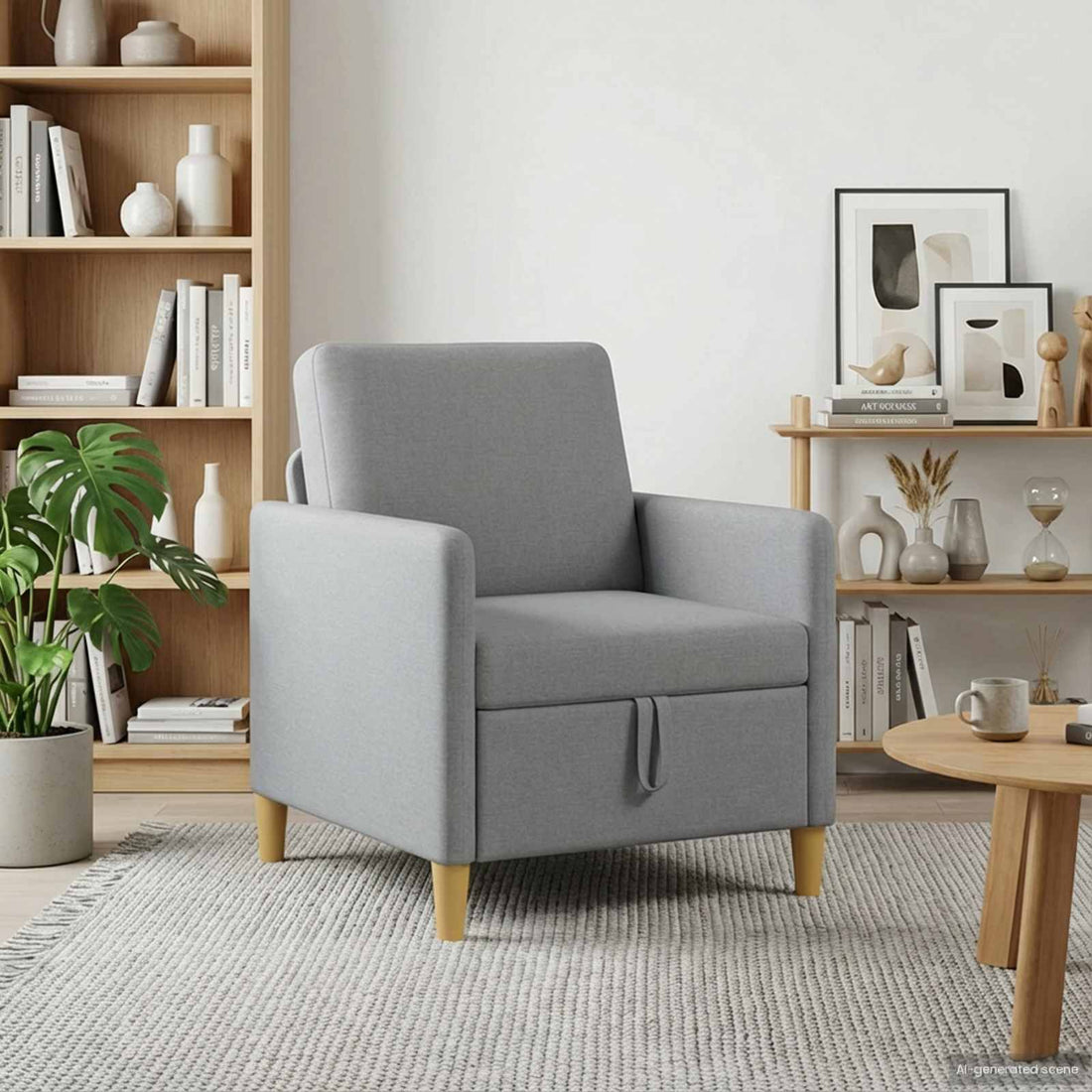 vidaXL Sofá con almacenamiento Gris Claro 72 x 78 x 87 cm Poliéster