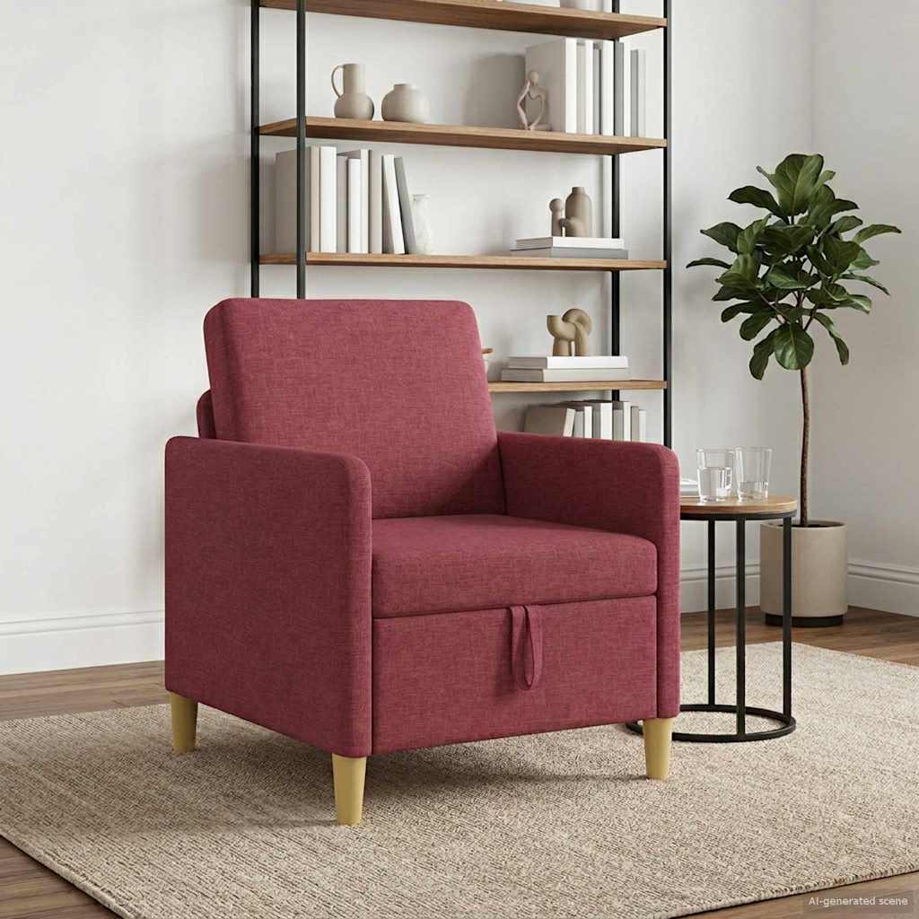 vidaXL Sofá con almacenamiento Rojo vino 72 x 78 x 87 cm Poliéster