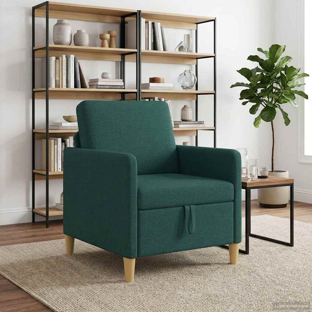 vidaXL Sofá con almacenamiento Verde oscuro 72 x 78 x 87 cm Poliéster
